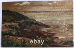 Tableau Ancien Huile Henri Duminger (1892-1980) Panneau Paysage Marin XXe