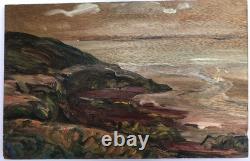 Tableau Ancien Huile Henri Duminger (1892-1980) Panneau Paysage Marin XXe