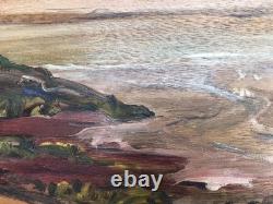 Tableau Ancien Huile Henri Duminger (1892-1980) Panneau Paysage Marin XXe