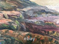 Tableau Ancien Huile Henri Duminger (1892-1980) Panneau Paysage Marin XXe