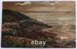 Tableau Ancien Huile Henri Duminger (1892-1980) Panneau Paysage Marin XXe
