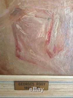 Tableau Ancien Huile Impressionniste Georges ROGY 1897-1981 Portrait Jeune Femme