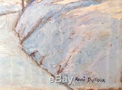 Tableau Ancien Huile Impressionniste René DUFOUR 1896-1974 Paysage Plaimpalais
