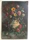 Tableau Ancien Huile Impressionniste Superbe Bouquet de Fleurs A Restaurer c1908
