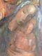 Tableau Ancien Huile Impressionniste style Marc CHAGALL Portrait Vierge Enfant