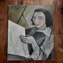 Tableau Ancien Huile Isorel Portrait