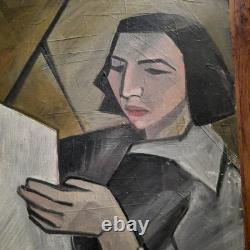 Tableau Ancien Huile Isorel Portrait