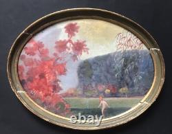 Tableau Ancien Huile Jean Louis Pagenaud (1876-1952) Paysage Nu Féminin XIXe