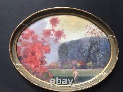Tableau Ancien Huile Jean Louis Pagenaud (1876-1952) Paysage Nu Féminin XIXe