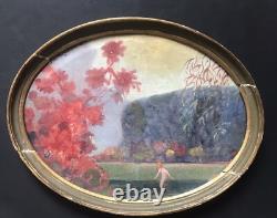 Tableau Ancien Huile Jean Louis Pagenaud (1876-1952) Paysage Nu Féminin XIXe