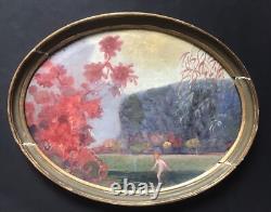 Tableau Ancien Huile Jean Louis Pagenaud (1876-1952) Paysage Nu Féminin XIXe