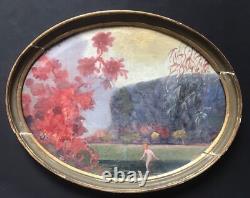 Tableau Ancien Huile Jean Louis Pagenaud (1876-1952) Paysage Nu Féminin XIXe