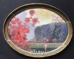 Tableau Ancien Huile Jean Louis Pagenaud (1876-1952) Paysage Nu Féminin XIXe