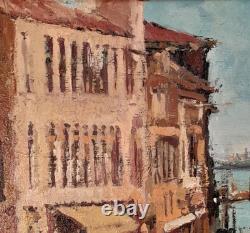 Tableau Ancien Huile Le Grand Canal Ville Vue de Venise Impressionniste XXème