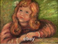 Tableau Ancien Huile Lucien BOULIER (1882-1963) Portrait Impressionniste Fille
