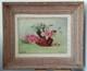 Tableau Ancien Huile Nature Morte Bouquet De Fleurs Roses XXème Signé