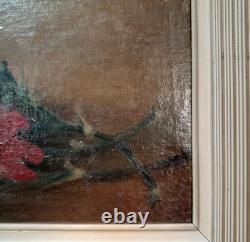 Tableau Ancien Huile Nature Morte Bouquet de Fleurs Impressionniste début XXème