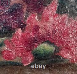 Tableau Ancien Huile Nature Morte Bouquet de Fleurs Impressionniste début XXème