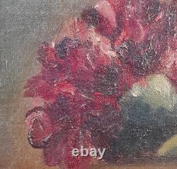 Tableau Ancien Huile Nature Morte Bouquet de Fleurs Impressionniste début XXème