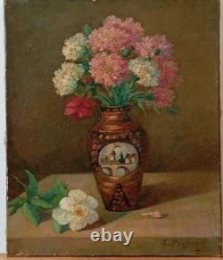 Tableau Ancien Huile Nature Morte Bouquet de Fleurs XXème