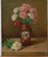 Tableau Ancien Huile Nature Morte Bouquet de Fleurs XX&egrave;me