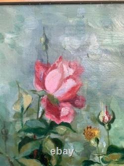 Tableau Ancien Huile Nature Morte Fleurs XIXème