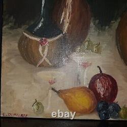 Tableau Ancien Huile Nature morte Fruits XXème J DECOSSE école française HST