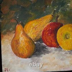 Tableau Ancien Huile Nature morte Fruits XXème J DECOSSE école française HST