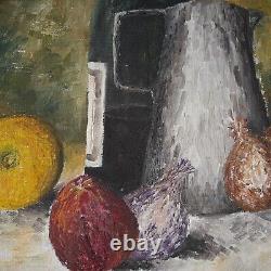 Tableau Ancien Huile Nature morte Fruits XXème J DECOSSE école française HST