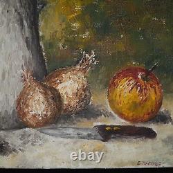 Tableau Ancien Huile Nature morte Fruits XXème J DECOSSE école française HST