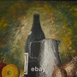 Tableau Ancien Huile Nature morte Fruits XXème J DECOSSE école française HST