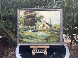 Tableau Ancien Huile Panneau Alsace/Signé/encadre/date 1932/peinture/identifier