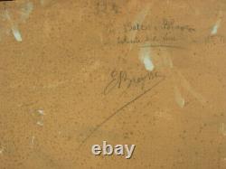 Tableau Ancien Huile Panneau Cargo St NAZAIRE signé E. BREYSSE XXème