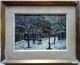 Tableau Ancien Huile Panneau Vue De Ville Enneigée Début Xx Ème Signature