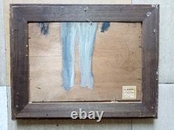 Tableau Ancien Huile Panneau Vue De Ville Enneigée Début Xx Ème Signature