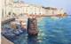 Tableau Ancien Huile Paysage Marin Ville Bord de Mer Impressionniste XX&egrave;me