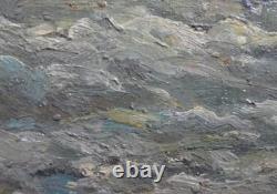 Tableau Ancien Huile Paysage Marin la Mer Impressionniste XXème