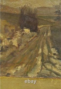 Tableau Ancien Huile Paysage de campagne Impressionniste XXème