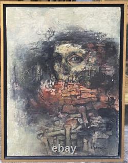 Tableau Ancien Huile Portrait Curiosa EUGENE LIPKOVITCH (1924-1987) Pologne