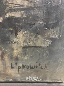 Tableau Ancien Huile Portrait Curiosa EUGENE LIPKOVITCH (1924-1987) Pologne