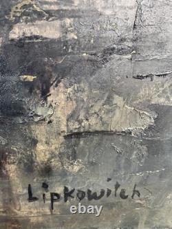 Tableau Ancien Huile Portrait Curiosa EUGENE LIPKOVITCH (1924-1987) Pologne