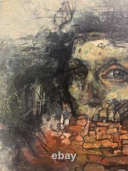 Tableau Ancien Huile Portrait Curiosa EUGENE LIPKOVITCH (1924-1987) Pologne