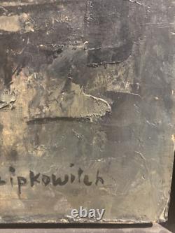 Tableau Ancien Huile Portrait Curiosa EUGENE LIPKOVITCH (1924-1987) Pologne