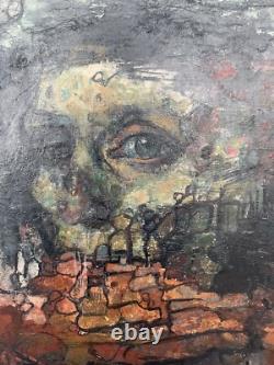 Tableau Ancien Huile Portrait Curiosa EUGENE LIPKOVITCH (1924-1987) Pologne
