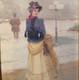 Tableau Ancien Huile Portrait Femme Impressionniste XX&egrave;me