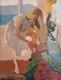 Tableau Ancien Huile Portrait Femme Impressionniste XXème