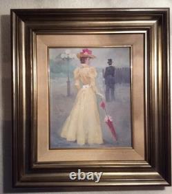 Tableau Ancien Huile Portrait Femme Impressionniste XXème