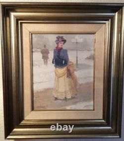 Tableau Ancien Huile Portrait Femme Impressionniste XXème