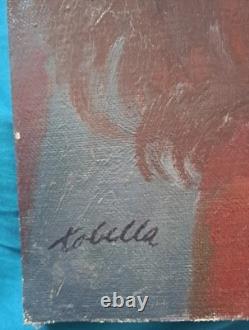 Tableau Ancien Huile Portrait Femme Impressionniste XXème