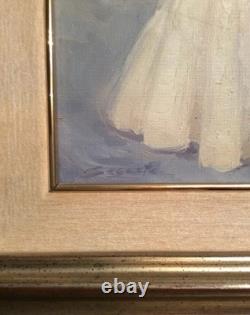 Tableau Ancien Huile Portrait Femme Impressionniste XXème